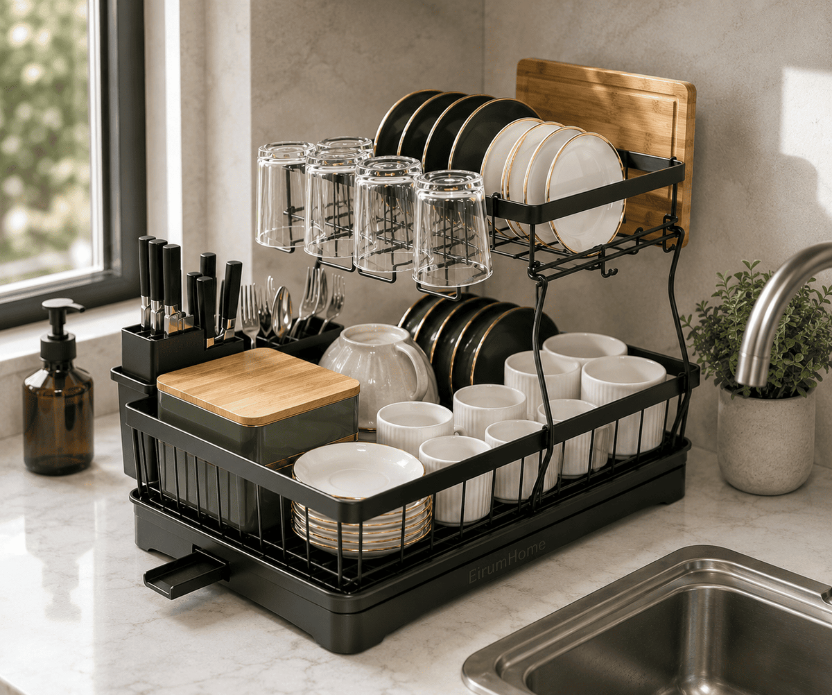EirumHome™ FlowDry 2-Tier Dish Rack