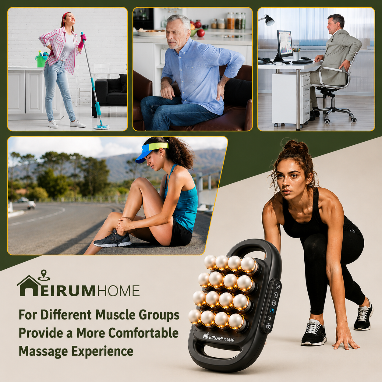 EirumHome™ 16-Head Massage Gun