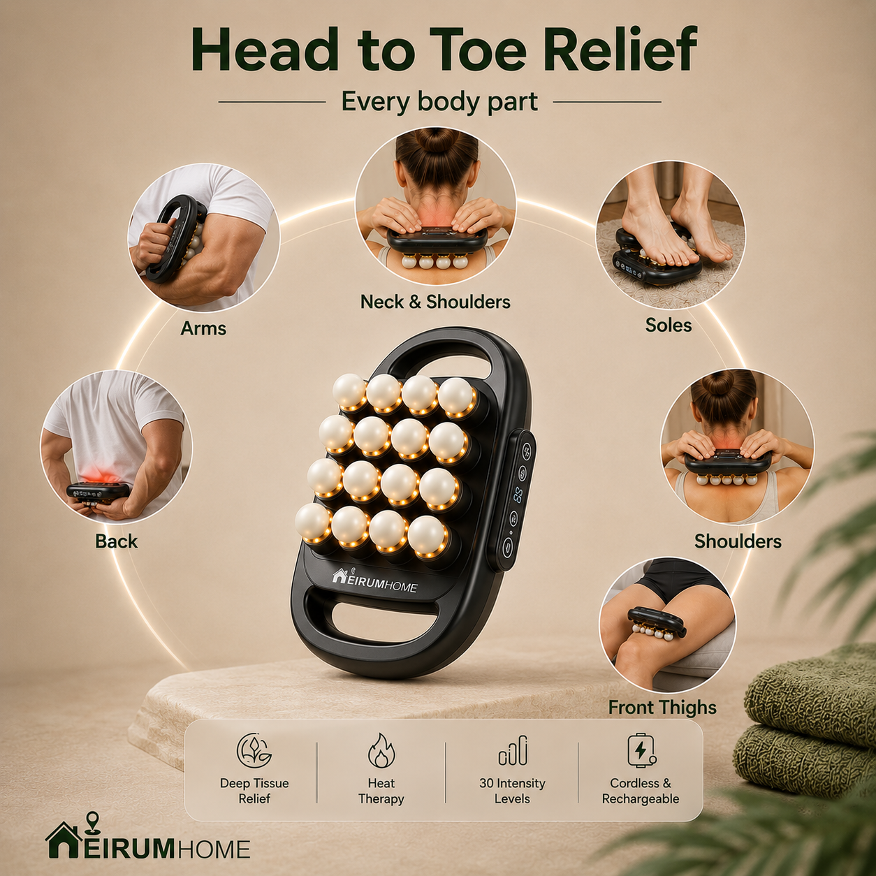 EirumHome™ 16-Head Massage Gun
